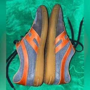 RARE Vintage HOGAN sneakers denim and brown leather HTF 8.5 men’s